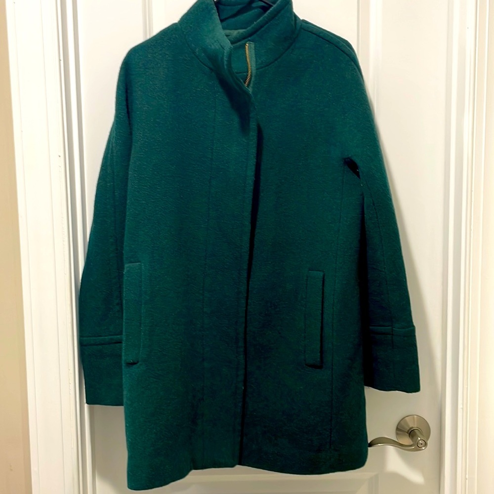 JCrew Bestselling City Coat in Dark Forest